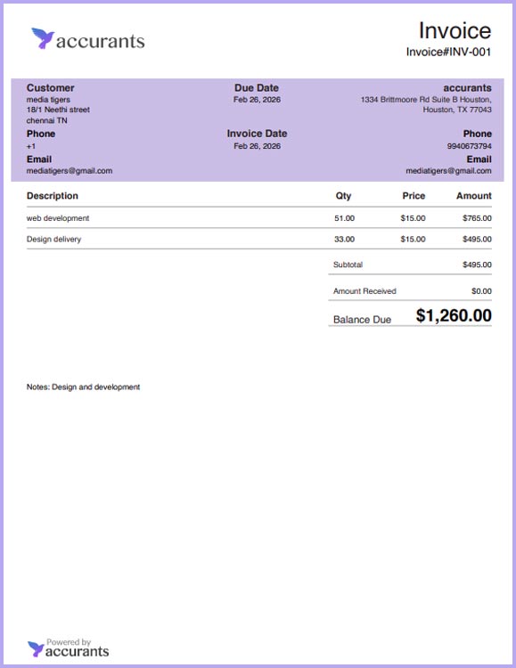 Invoice Preview